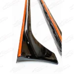 For 2022-2024 Honda Civic Side Skirts Extension Body Kit (Gloss Black/Red Stripe) - Image 7