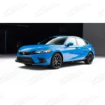 For 2022-2024 Honda Civic Side Skirts Extension Body Kit (Gloss Black/Red Stripe) - Image 4