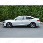 For 2022-2024 Honda Civic Side Skirts Extension Body Kit (Gloss Black/Red Stripe) - Image 3