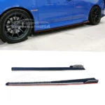 Fit 2015-2021 Subaru WRX STI SEDAN Front Splitter & Side Skirts (Black & Red Trim) - Image 4