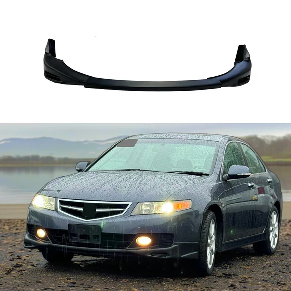 2004_Acura_TSX_Base_Matte_Black_Front_Bumper_Splitters_by_SuperAutoUSA.webp Matte Black Front Bumper Splitters Fit Acura TSX (2004-2009) - Image 1