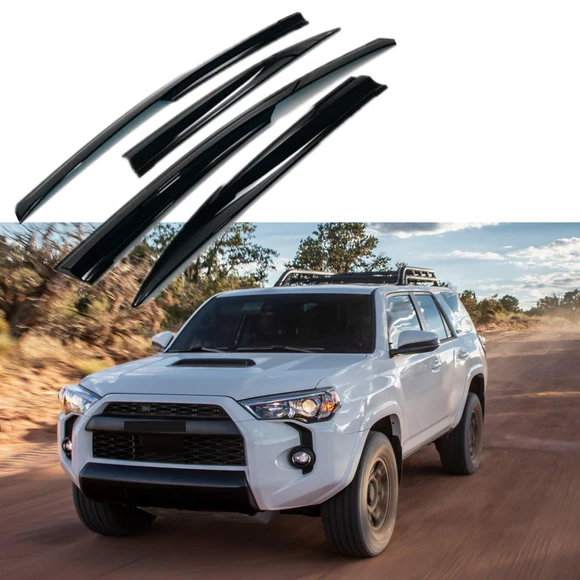 Fit 2010-2023 Toyota 4 Runner 3D Mugen Style Vent Window Visors Rain Sun Wind Guards Shade Deflectors - Image 1