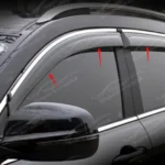 Fit 2009-2014 Acura TSX Chrome Trim Vent Window Rain Visors Wind Guards Shade Sun Deflectors - Image 6