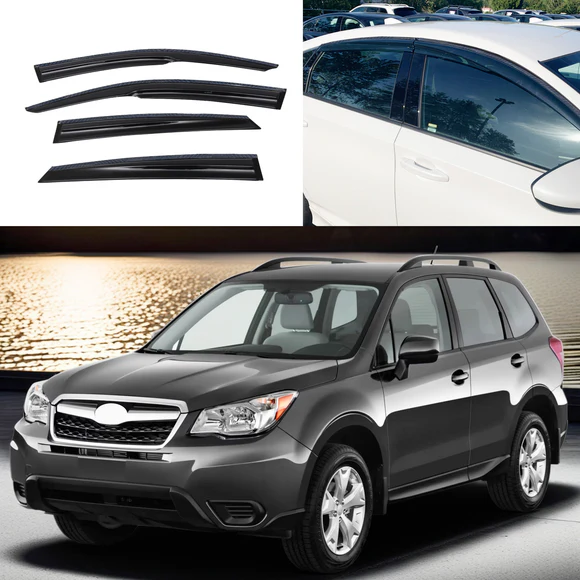 Carbon Fiber Print Trim Window Visor Shade Deflector For Subaru Forester 2014-2018 - Image 1