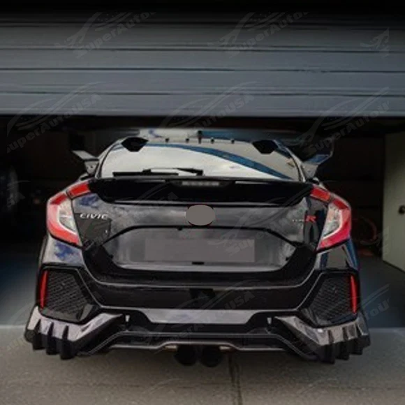 Real Carbon Fiber Rear Bumper Lower Diffuser Lip Fits Honda Civic Type R Fk 8 (5pcs) 2017-2021 - Image 9