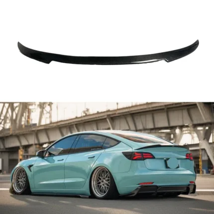For Real Carbon Fiber Rear Trunk Wing Spoiler fits Tesla Model 3 (2017-25)