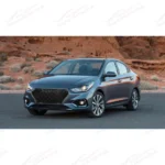 For 2018-2022 Accent Honeycomb Pattern Gloss Black Front Bumper Grille - Image 3