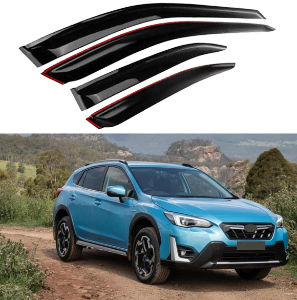 Fit 2018-2024 Subaru Crosstrek XV Out-Channel Vent Window Visors Rain Sun Wind Guards Shade Deflectors - Image 1