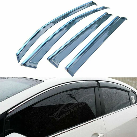 Fits Honda Accord 2018-2022 Chrome Trim Side Window Guards Vented Wind Rain Visors - Image 2