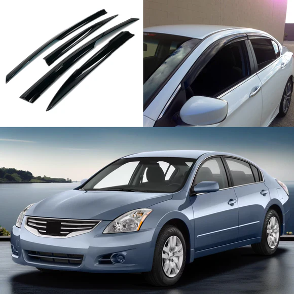 Fit 2019-2023 Nissan Altima 3D Mugen Style Vent Window Visors Rain Sun Wind Guards Shade Deflectors - Image 1
