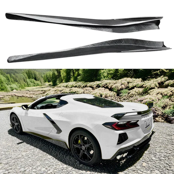 Fits 2020-2025 Chevrolet Corvette C8 Real Carbon Fiber Side Body Skirts - Image 1