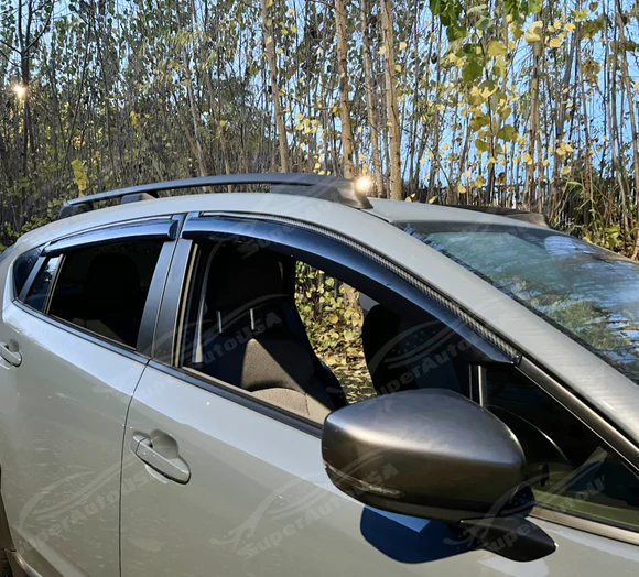 Carbon Fiber Print Trim Rain Guards Side Window Visors Vent Deflectors For Subaru Impreza 2017-2025 - Image 6