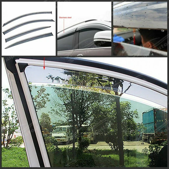 Fits Honda Accord 2018-2022 Chrome Trim Side Window Guards Vented Wind Rain Visors - Image 8
