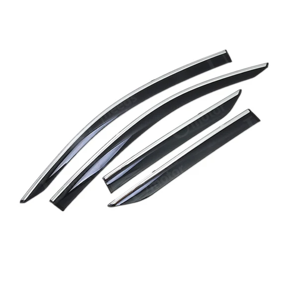 Fit 2019-2023 Nissan Altima Chrome Trim Vent Window Visors Rain Sun Wind Guards Shade Deflectors - Image 2
