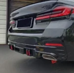 Fits 2018-2023 BMW 5 Series G30 530i 530e 540i Sedan Rear Bumper Diffuser Lips Body Kits w/ LED Light - Image 10