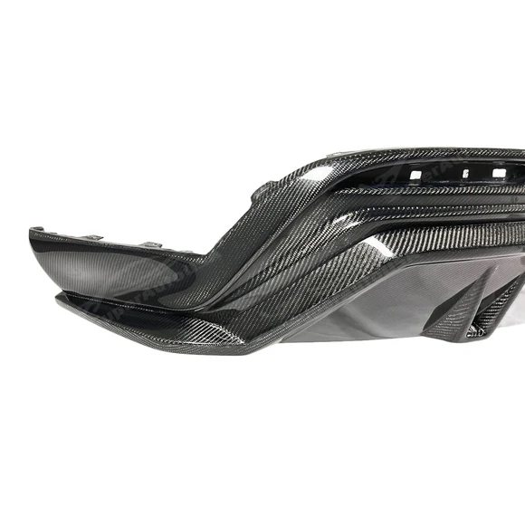 (Pre-order) Fits 2020-2025 Tesla Model Y Real Carbon Fiber Rear Bumper Diffuser W/ LED Light - Image 5