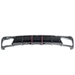 Fits 2019-2024 BMW X5 G05 Gloss Black Rear Diffuser Bumper lip with LED Break Light & Corner Splitters - Image 4