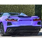 Fits Chevrolet Corvette C8 2020-2025 Shark Fin Style Gloss Black Rear Bumper Diffuser - Image 3