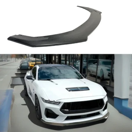 Fits Ford Mustang 2024-2025 Real Carbon Fiber Front Splitter Lip Spoiler (1pc)