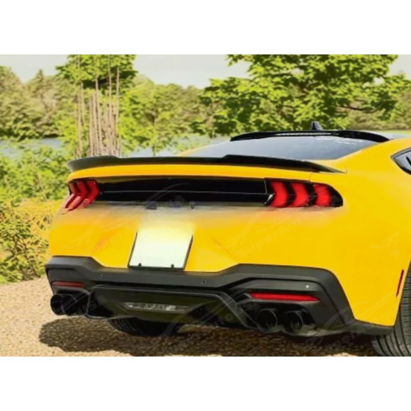 Fits 2024-2025 Ford Mustang S650 Rear Trunk Lip Spoiler Wing Decklid Spoiler Gloss Black - Image 9