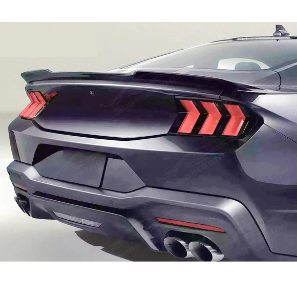 Fits 2024-2025 Ford Mustang S650 Rear Trunk Lip Spoiler Wing Decklid Spoiler Gloss Black - Image 8