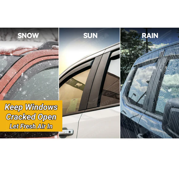 Fit 2024-2025 Honda Prologue In-Channel Rain Guards Window Visors Sun Wind Snow Vent Side Deflectors - Image 2