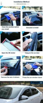 Fit 2016-2022 Honda HR-V Clip-On Chrome Trim Vent Window Visors Rain Sun Wind Guards Shade Deflectors - Image 7