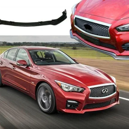 Fits 2014-2017 Infiniti Q50 Sport Front Bumper Lip Spoiler (Carbon Fiber Print)