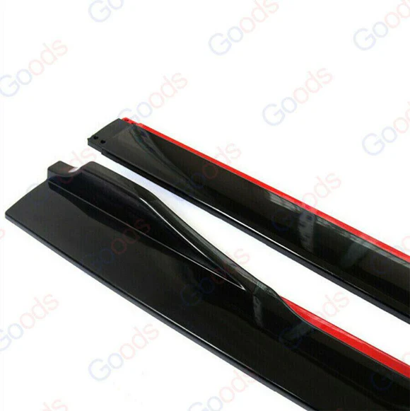 224337607089-5.webp Fit Honda Side Skirts Extension Panel Splitters 94'' Body (Gloss Black with Red Trim) - Image 2