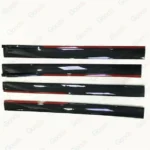 Fit Honda Side Skirts Extension Panel Splitters 94'' (Carbon Fiber Style with Red Trim) - Image 3