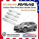 Fit 2019-2020 Toyota RAV4 Driver Passenger Side Door Handle Covers Trim (Mirror Chrome) - Image 3