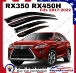 Fit 2016-2022 Lexus RX350 RX450h 3D Mugen Style Vent Window Visors Rain Sun Wind Guards Shade Deflectors - Image 3