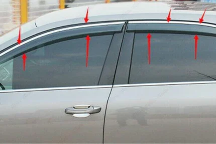 Fit 2018-2022 Subaru Crosstrek XV Clip-On Chrome Trim Vent Window Visors Rain Sun Wind Guards Shade Deflectors