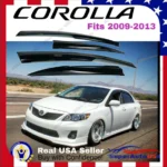 Fit 2009-2013 Toyota Corolla 3D Mugen Style Vent Window Visors Rain Sun Wind Guards Shade Deflectors - Image 3
