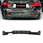 Fit 2014-2020 F32 BMW 435i 440i xDrive M Sport Rear Bumper Diffuser Twin Outlet - Image 4