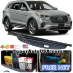 For Hyundai Santa Fe / XL 2013-2018 Rear Trunk Retractable Tonneau Cargo Cover (Black) - Image 3