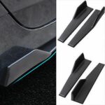 Universal Black Bottom Line Side Skirts Body Kit 45cm/ 17.7" (Black, 2 pcs)