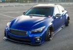 Fit 2014-2017 Infiniti Q50 Base Premium Front Bumper Lip Spoiler Splitter (Gloss Black) - Image 4