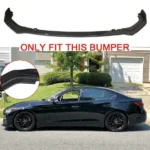 Fits 2014-2017 Infiniti Q50 sport Front Splitter Lip Spoiler (Glossy Black) - Image 2