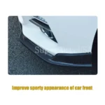 Fits 2014-2017 Infiniti Q50 Base Premium Front Bumper Lip Spoiler (Carbon Fiber Print) - Image 4
