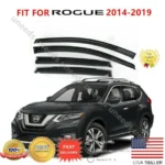Fit 2014-2019 Nissan Rogue Out-Channel Vent Window Visors Rain Sun Wind Guards Shade Deflectors - Image 7