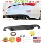 Fits 2014-2017 Infiniti Q50 sport Style Rear Bumper Lip Spoiler Lower Diffuser - Image 3
