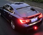 Fits 2018-2021 Infiniti Q50 Rear Bumper Spoiler Diffuser (Gloss Black) - Image 3
