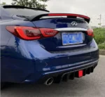 Fits 2018-2021 Infiniti Q50 Rear Bumper Spoiler Diffuser (Gloss Black) - Image 4
