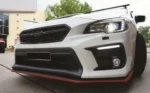 Fits 2015-2021 Subaru WRX STI Front Splitter Spoiler Lip (Gloss Black with Red Trim) - Image 2