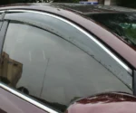 Fit 2019-2021 Subaru Ascent Clip-On Chrome Trim Vent Window Visors Rain Sun Wind Guards Shade Deflectors - Image 4