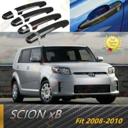 Fit 2008-2010 Scion xB Door Handle Cover Trim (Carbon Fiber Print)