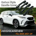 Fit 2019-2021 Toyota Highlander Car Side Door Handle Cover Trim (Carbon Fiber Print) - Image 3