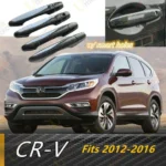 Fit 2012-2016 Honda CR-V Side Door Handle Cover (Carbon Fiber Print, Smart Holes)
