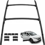 Fit 2017-2021 Honda CRV Black Roof Rack Rail + Top Cross Bars Set Luggage Carrier - Image 2